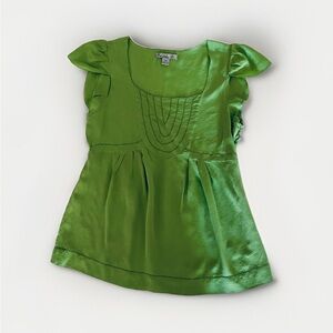 Green Flutter Sleeve Top